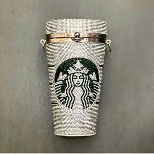 Green Mermaid Siren/starbucks
Silver Green Crystal Cup Clutch Bag